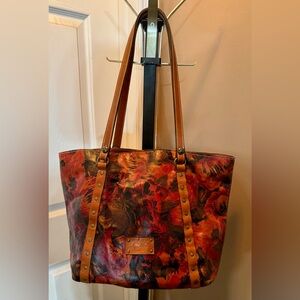 👜 Patricia Nash Leather Floral Tote Bag , Authentic Vintage Style